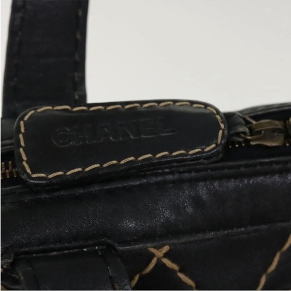 CHANEL WILD STICH QUILTED BLACK PURSE/ SHOULDER BAG - Picture 8 of 13